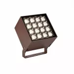 Spotlight IP66 Cube Spot 16 LEDS LED 36W RGB-3000K DMX RDM Brown 4738lm