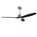 Fan Stem Evo ø1220mm Satin Nickel with Black Blades Black LED 2875 SW 3000-4000-5000K ON-OFF