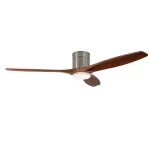 Fan Stem Evo ø1220mm Tube Satin Nickel with Dark Wood Blades Madera Oscura LED 2875 SW 3000-4000-5000K ON-OFF