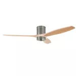 Fan Stem Evo ø1220mm Tube Play Satin Nickel with Light Wood Blades