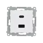 Simon 54 WMDZ-EC2CAx-011 Ładowarka 2xUSB C+A Quick Charge 5/9/12V (moduł), 3.1 A, 5V DC, 230V; biały Koniec produkcji zamiennik: DEC2CAQ.01/11