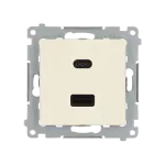 Simon 54 WMDZ-EC2CAx-041 Ładowarka 2xUSB C+A Quick Charge 5/9/12V (moduł), 3.1 A, 5V DC, 230V; kremowy Koniec produkcji zamiennik: DEC2CAQ.01/41