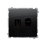 Simon Basic WMUH-01xxx1-Y011 Gniazdo HDMI + RJ45 kat.6. (moduł); czarny