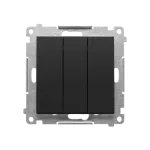 Simon 55 WMDL-031xx5-149 Przycisk potrójny z podświetleniem LED (moduł) 10 AX, 250 V~, szybkozłącza; Czarny mat