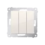 Simon 54 WMDL-0311xx-041 Łącznik potrójny z podświetleniem LED (moduł) 10AX, 250V~, szybkozłącza; kremowy