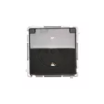 Simon Basic WMBW-53111x-Y011 Gniazdo wtyczkowe Schuko do wersji IP44 z przesłonami (moduł) 16A, 250V~,zaciski śrubowe; czarny. Klapka transparentna