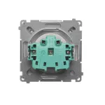 Simon Basic WMUW-53110x-4021 Gniazdo wtyczkowe z uziemieniem, bryzgoszczelne IP44 (moduł) 16A, 250V~, zaciski śrubowe. Klapka transparentna; srebrny mat