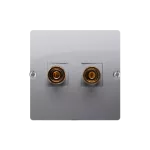 Simon Basic WMUG-010002-4011 Gniazdo głośnikowe pojedyncze -1 kolumna głośnikowa (moduł). Przekrój przew. dla wyjścia 6 mm2. Mocowanie na wkręty do puszki; srebrny mat