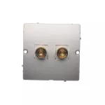 Simon Basic WMUG-010002-4011 Gniazdo głośnikowe pojedyncze -1 kolumna głośnikowa (moduł). Przekrój przew. dla wyjścia 6 mm2. Mocowanie na wkręty do puszki; srebrny mat