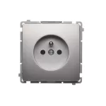 Simon Basic WMUW-00110x-4021 Gniazdo wtyczkowe z uziemieniem (moduł) 16A, 250V~, zaciski śrubowe; srebrny mat