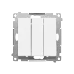 Simon 55 WMDL-031xx5-111 Przycisk potrójny z podświetleniem LED (moduł) 10 AX, 250 V~, szybkozłącza; Biały mat