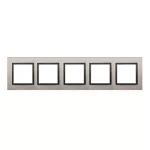 Simon 54 Nature WMDZ-0150xS-081 Ramka 5-krotna Nature-Metal, SATYNOWA NOC, IP20/IP44* (*IP44-należy zastosować zestaw uszczelek DUN5)