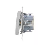 Simon 54 WMDL-011xxx-043 Łącznik jednobiegunowy z podświetleniem LED (moduł) 10AX, 250V~, szybkozłącza; srebrny mat