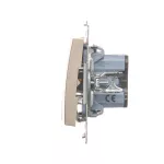 Simon 54 WMDL-551x2x-044 Łącznik świecznikowy z podświetleniem LED i do wersji IP44 (moduł) 16AX, 250V~, zaciski śrubowe; złoty mat *Posiada wkładkę DU1W