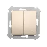 Simon 54 WMDL-0602xx-044 Łącznik schodowy podwójny (moduł) 10AX, 250V~, zaciski śrubowe; złoty mat