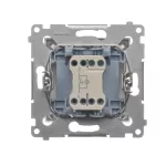 Simon 54 WMDL-091xxx-043 Przycisk „dzwonek” z podświetleniem LED (moduł) 10AX, 250V~, szybkozłącza; srebrny mat
