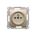 Simon 54 WMDW-00111x-044 Gniazdo wtyczkowe z uziemieniem i przesłonami (moduł) 16A, 250V~, zaciski śrubowe; złoty mat