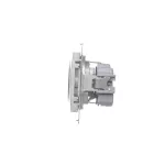 Simon 54 WMDW-0311Sx-043 Gniazdo Schuko z przesłonami (moduł) 16A, 250V~, szybkozłącza; srebrny mat