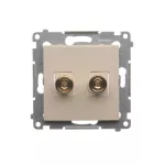 Simon 54 WMDG-010002-041 Gniazdo głośnikowe pojedyncze (moduł). Przekrój przewodów dla wyjścia do 6 mm2; kremowy