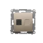 Simon 54 WMDK-0610xx-044 Gniazdo komputerowe pojedyncze RJ45 kategoria 6 z przesłoną przeciwkurzową (moduł); złoty mat