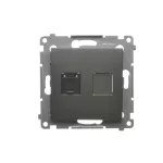 Simon 54 WMDK-0610xx-048 Gniazdo komputerowe pojedyncze RJ45 kategoria 6 z przesłoną przeciwkurzową (moduł); antracyt