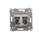 Simon 54 WMDK-0620xx-044 Gniazdo komputerowe podwójne RJ45 kategoria 6, z przesłoną przeciwkurzową (moduł); złoty mat