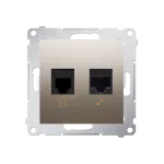 Simon 54 WMDK-0600xx-044 Gniazdo komputerowe RJ45 kategoria 5e + telefoniczne RJ12 (moduł); złoty mat