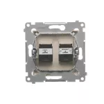 Simon 54 WMDK-0600xx-044 Gniazdo komputerowe RJ45 kategoria 5e + telefoniczne RJ12 (moduł); złoty mat