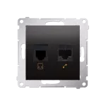 Simon 54 WMDK-0600xx-048 Gniazdo komputerowe RJ45 kategoria 5e + telefoniczne RJ12 (moduł); antracyt