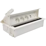 Simon 480 TS48-730E30BK0-33 Cover 3 gn. typ E + ładow. USB A+C i płytka dla 2 złączy RJ45 keystone; złącze 10 cm przewód; biały
