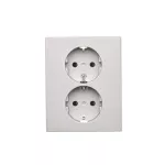 Simon 55 WMEW-22411E-143 Gniazdo Schuko z przesłonami podwójne 16 A, 250 V~, zaciski śrubowe; Aluminium mat