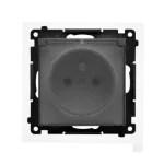 Simon 55 WMDW-50123x-116A Gniazdo wtyczkowe do wersji IP44 z uszczelką (moduł) 16 A, 250 V~, szybkozłącza. Klapka transparentna; Grafitowy mat