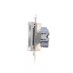 Simon 55 WMDW-50123x-143A Gniazdo wtyczkowe do wersji IP44 z uszczelką (moduł) 16 A, 250 V~, szybkozłącza. Klapka transparentna; Aluminium mat