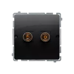Simon Basic WMUG-010002-Y011 Gniazdo głośnikowe pojedyncze -1 kolumna głośnikowa (moduł). Przekrój przew. dla wyjścia 6 mm2. Mocowanie na wkręty do puszki; czarny