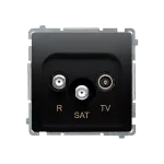 Simon Basic WMUA-03018z-Y011 Gniazdo antenowe R-TV-SAT końcowe (moduł). 1x wejście: 5 MHz–2,4 GHz; czarny *Może być użyte jako gn.zakończ. do gn.przelot. R-TV-SAT