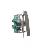 Simon Basic WMUL-0612xx-J011 Łącznik schodowy podwójny z podświetleniem LED (moduł) 10AX, 250V~, zaciski śrubowe; stal inox