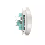 Simon Basic WMUW-00201M-1011 Gniazdo wtyczkowe podwójne bez uziemienia (moduł) z przesłonami torów prądowych, Σ16A, 250V~, zaciski śrubowe; biały