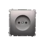 Simon Basic WMUW-00100x-J021 Gniazdo wtyczkowe bez uziemienia (moduł) 16A, 250V~, zaciski śrubowe; stal inox