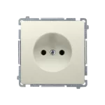 Simon Basic WMUW-00101x-9021 Gniazdo wtyczkowe bez uziemienia (moduł), z przesłonami torów prądowych 16A, 250V~, zaciski śrubowe; beż
