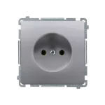 Simon Basic WMUW-00101x-J021 Gniazdo wtyczkowe bez uziemienia (moduł), z przesłonami torów prądowych 16A, 250V~, zaciski śrubowe; stal inox