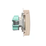 Simon Basic WMUW-50111x-9021 Gniazdo wtyczkowe z uziemieniem (moduł), z przesłonami torów prądowych, bryzgoszczelne IP44, 16A, 250V~, zaciski śrubowe; beż