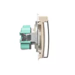 Simon Basic WMUW-53111x-9021 Gniazdo wtyczkowe z uziemieniem, z przesł. torów prądowych, bryzgoszczelne IP44 (moduł) 16A, 250V~, zaciski śrubowe, klapka transp.; beż