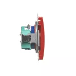 Simon Basic WMUW-01111x-A011 Gniazdo wtyczkowe DATA z uziemieniem i kluczem uprawniającym (moduł) 16A, 250V~, zaciski śrubowe; czerwone