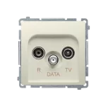 Simon Basic WMUA-06xxxx-9013 Gniazdo antenowe R-TV-DATA (moduł). 1x wejście: 5–862 MHz; beż