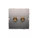 Simon Basic WMUG-010002-J011 Gniazdo głośnikowe pojedyncze -1 kolumna głośnikowa (moduł). Przekrój przew. dla wyjścia 6 mm2. Mocowanie na wkręty do puszki; stal inox