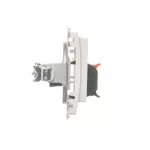 Simon Basic WMUG-01000x-1011 Gniazdo głośnikowe 1-krotne z polem opisowym (moduł). Przekrój przew. dla wejścia i wyjścia 2,5 mm2. Mocowanie na łapki i wkręty; biały
