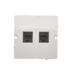 Simon Basic WMUT-0020x2-1011 Gniazdo telefoniczne RJ12 podwójne (moduł). Montaż gniazda na wkręty do puszki; biały