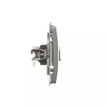 Simon Basic WMUK-0610xx-J011 Gniazdo komputerowe RJ45, kategoria 6, pojedyncze z przesłoną przeciwkurzową (moduł). Montaż na łapki lub wkręty; stal inox