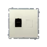Simon Basic WMUK-0630xx-9011 Gniazdo komputerowe RJ45, kategoria 6, pojedyncze ekranowane z przesłoną przeciwkurzową (moduł). Montaż na łapki lub wkręty; beż