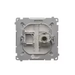 Simon Basic WMUK-0630xx-J011 Gniazdo komputerowe RJ45, kategoria 6, pojedyncze ekranowane z przesłoną przeciwkurzową (moduł). Montaż na łapki lub wkręty; stal inox